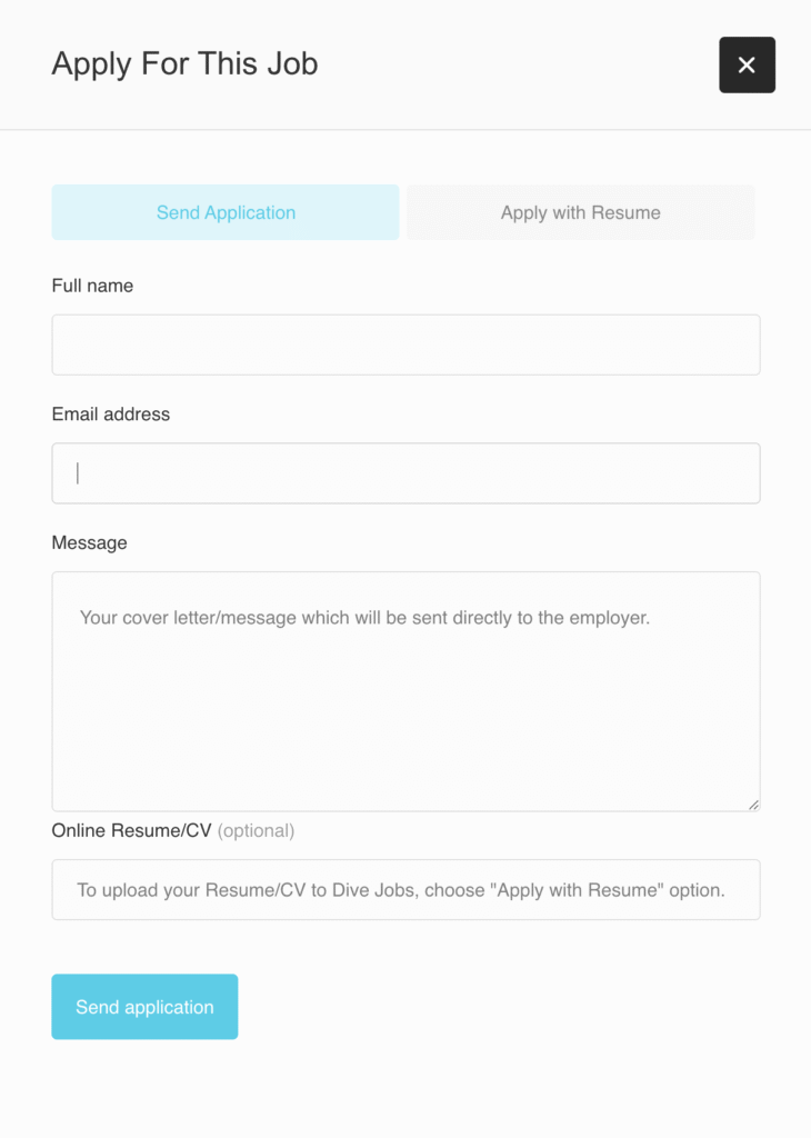 Dive Jobs Application