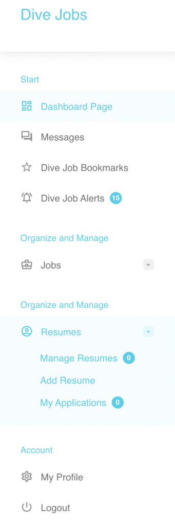 Dive Jobs Dashboard